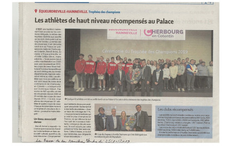 TROPHEES DES CHAMPIONS Article la Presse de la Manche du 25/10/2019